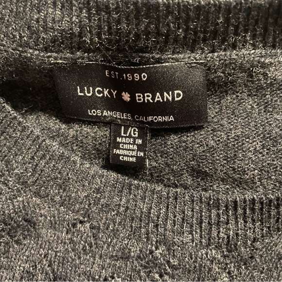 Lucky Brand Charcoal Gray Wool Blend Long Sleeve Maxi Sweater Dress - Picture 5 of 6